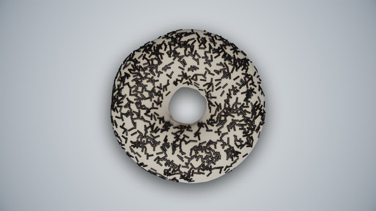 추상적인 회색 배경에 서로 바뀌는 스프링클과 함께 맛있는 다채로운 글래즈 도