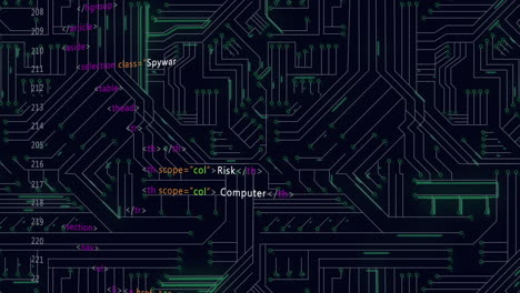 animation of data processing on black background