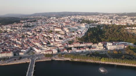 coimbra city and mondego river in portugal