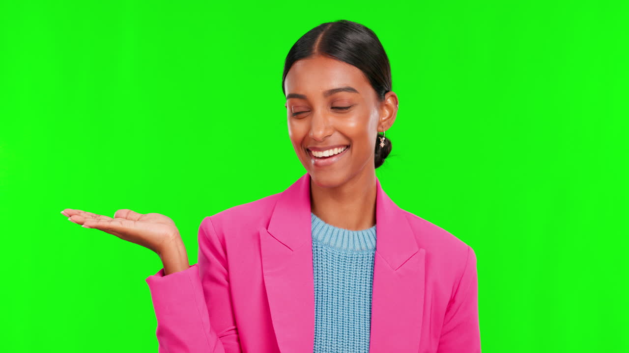 Woman in Pink Blazer Presenting