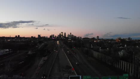minneapolis skyline at sunset