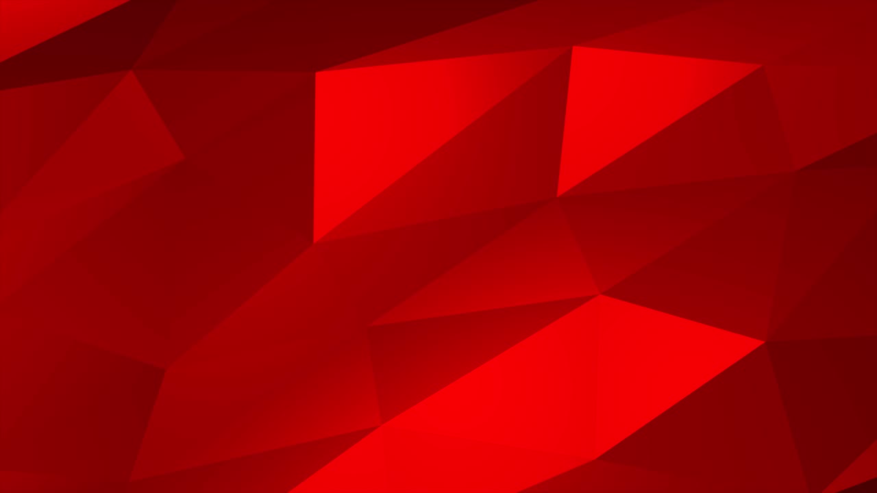 Sfondo grafico in loop con gradiente, stile low poly geometrico triangolare di colore rosso vivace