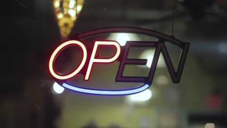 shot of a neon sign scintillating