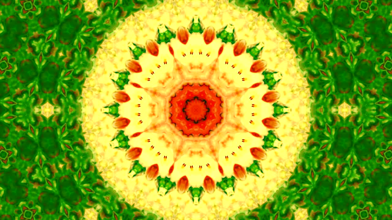 movimiento de caleidoscopio: círculos geométricos y formas de estrellas