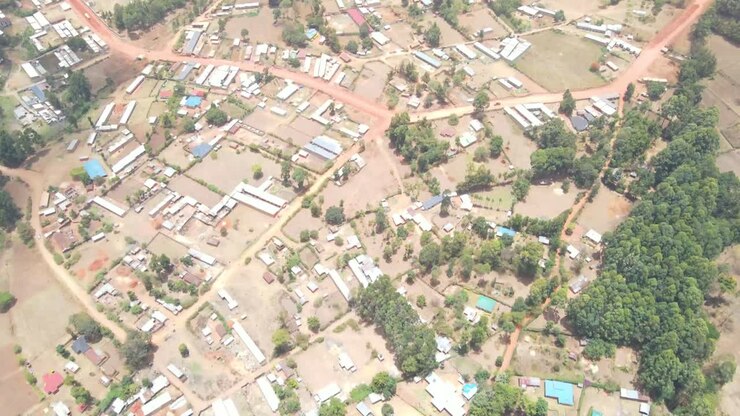 Veduta Aerea con Drone di Kamatira nel West Pokot, Kapenguria, Kenya