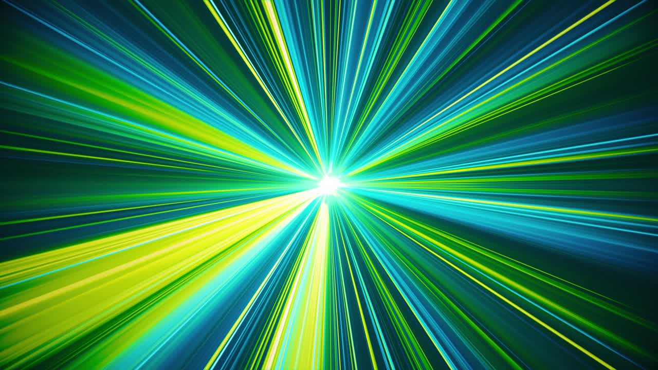 다채로운 파란색과 초록색 빛 광선