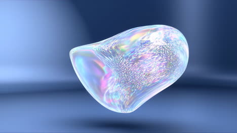 abstract iridescent translucent blob shape