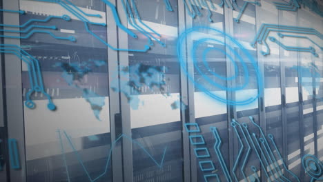 animation of scope scanning over computer servers
