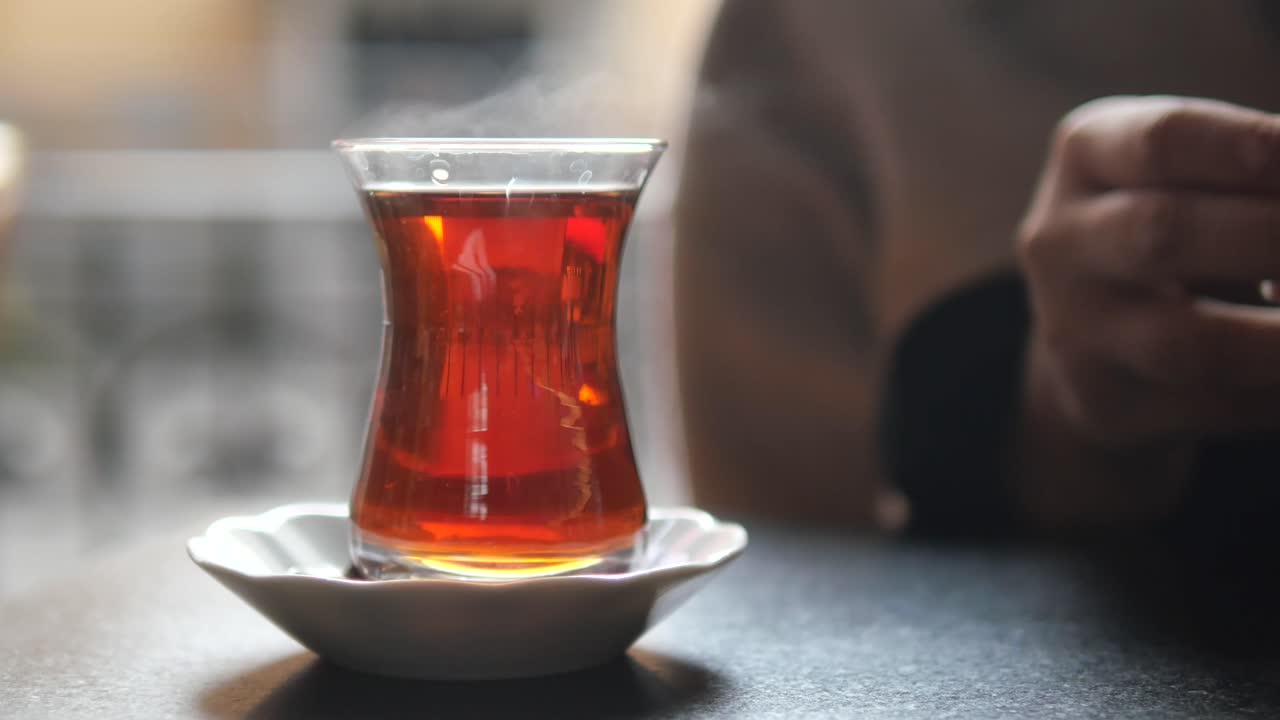 A glass of Turkish tea