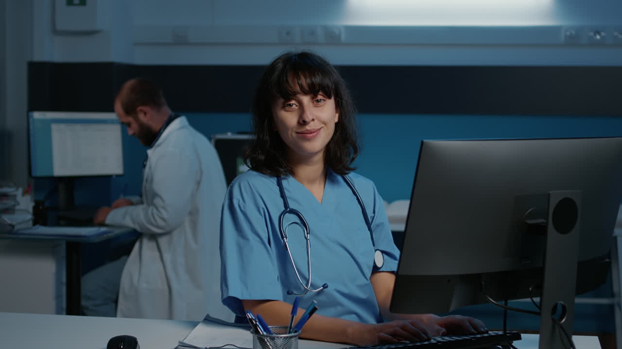 Medical Professionals Working in Office