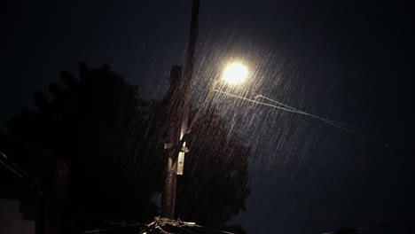 lamp post under the rain