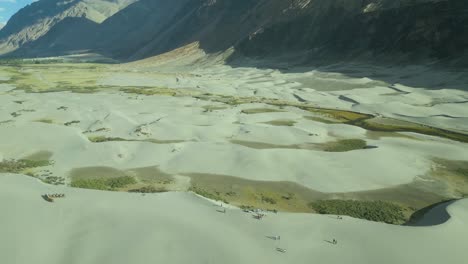 aerial view of sand dunes nubra valley, ladakh