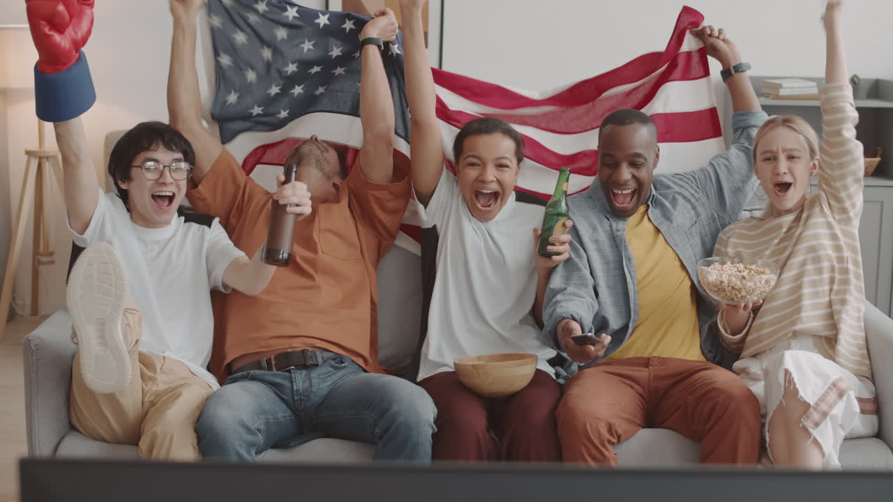 American Fans Watching Team Victory