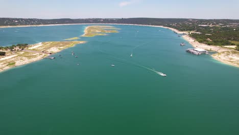 Imágenes-Aéreas-Del-Lago-Travis-Cerca-De-Austin,-Texas