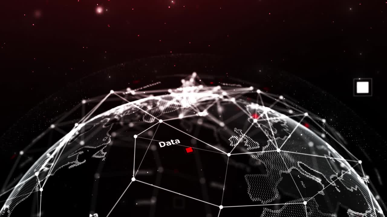 прекрасная глобальная деловая сеть, вращающаяся в космосе.