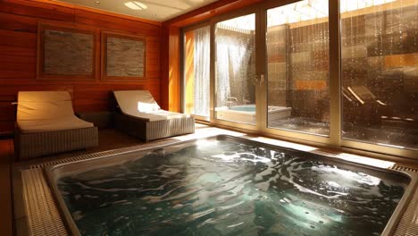 relaxing spa with hot tub