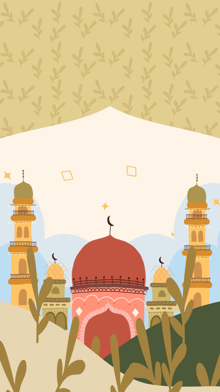 gráfico de movimiento de plantilla de llamada fotográfica de año nuevo islámico