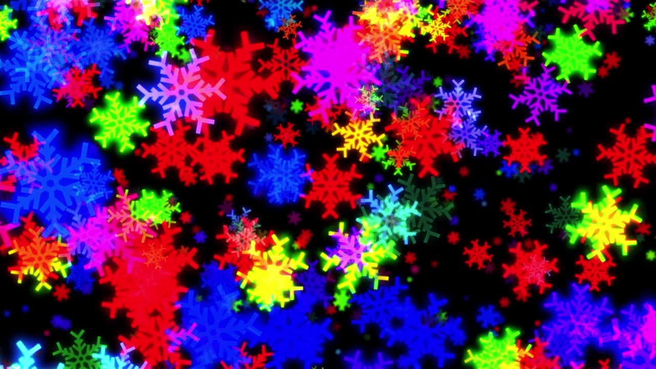 too flashy colorful snowflakes neon [loop]