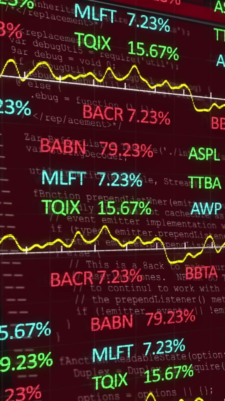Animazione dell'elaborazione dati su sfondo nero