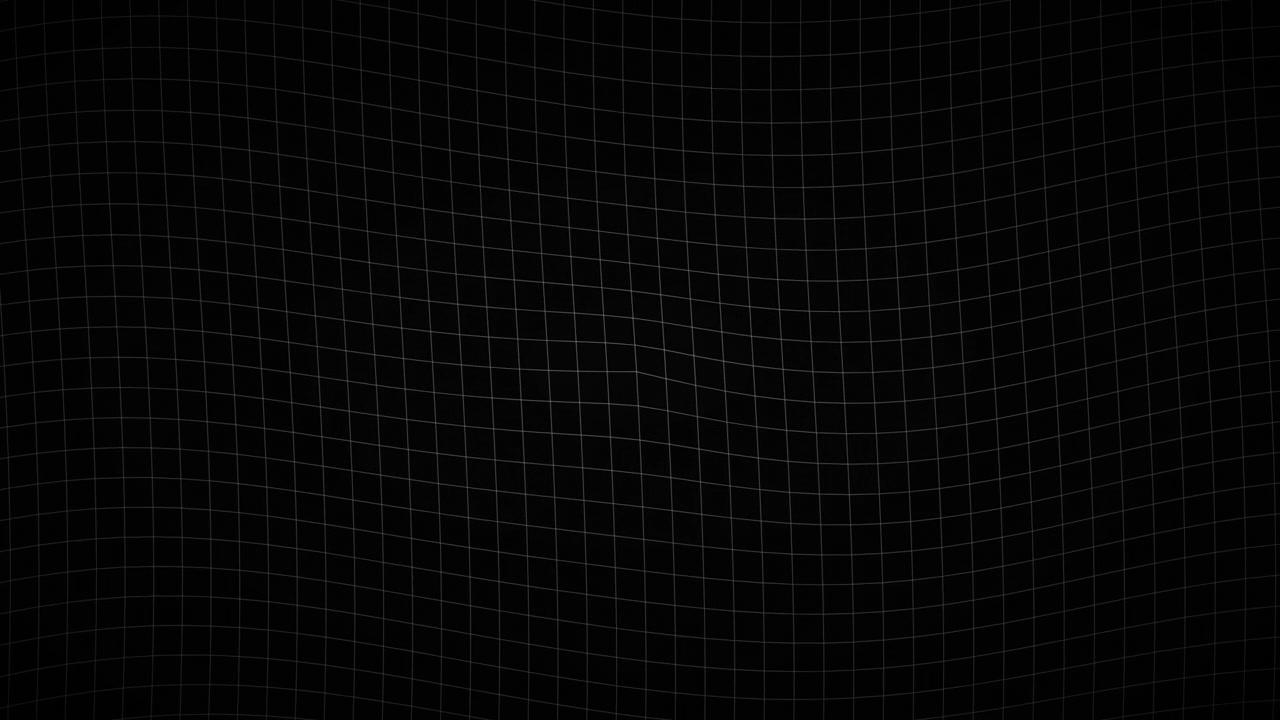 Abstract Motion Background with Wavy White Grid Lines on Black