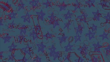 animación del procesamiento de datos científicos sobre las estrellas de la bandera estadounidense.