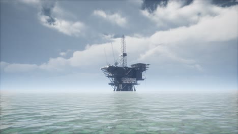 gran plataforma de perforación de plataformas petrolíferas en alta mar del océano pacífico