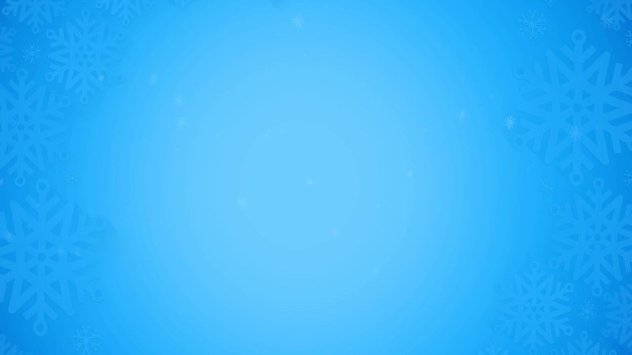 파란색 배경에 떨어지는 눈송이의 애니메이션