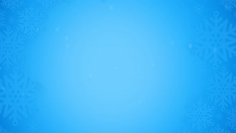 animación de copos de nieve cayendo sobre un fondo azul
