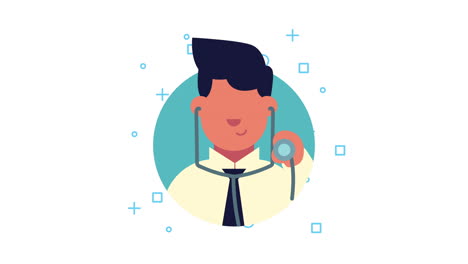 doctor with stethoscope character health animation