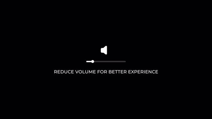 Cursore del volume audio con animazione di testo per istruzioni utente