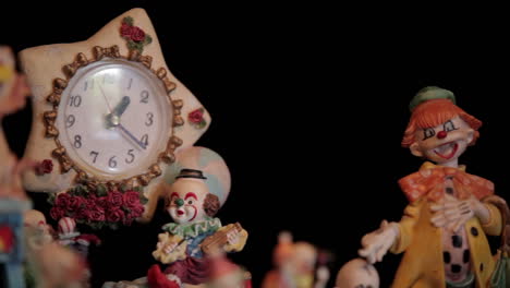 clown figurines and clock