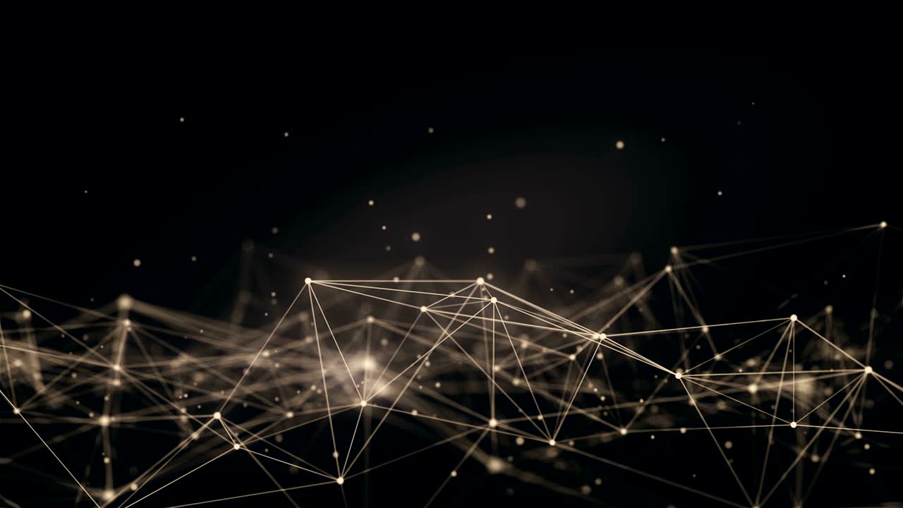 Looped Futuristic Technology Molecular Abstract Plexus Background. Network Connections. Futuristic Glowing Network Seamless Loop