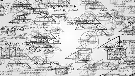 4k 3d loop flying chemical formulas scientific motion background green screen math equations and