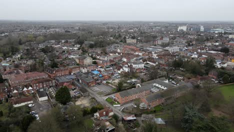 witham high town center essex reino unido imágenes aéreas 4k