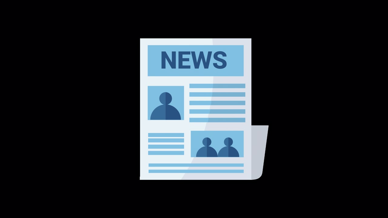 Animated Newspaper Icon Revealing News Content