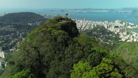 Scenic-Viewpoint-Overlook-of-Rio-de-Janeiro-in-Brazil,-Breathtaking-Aerial