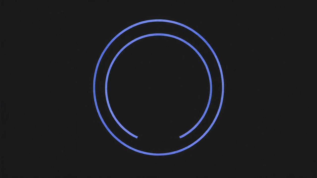 Abstract Animation of Concentric Blue Circles Expanding on Dark Background