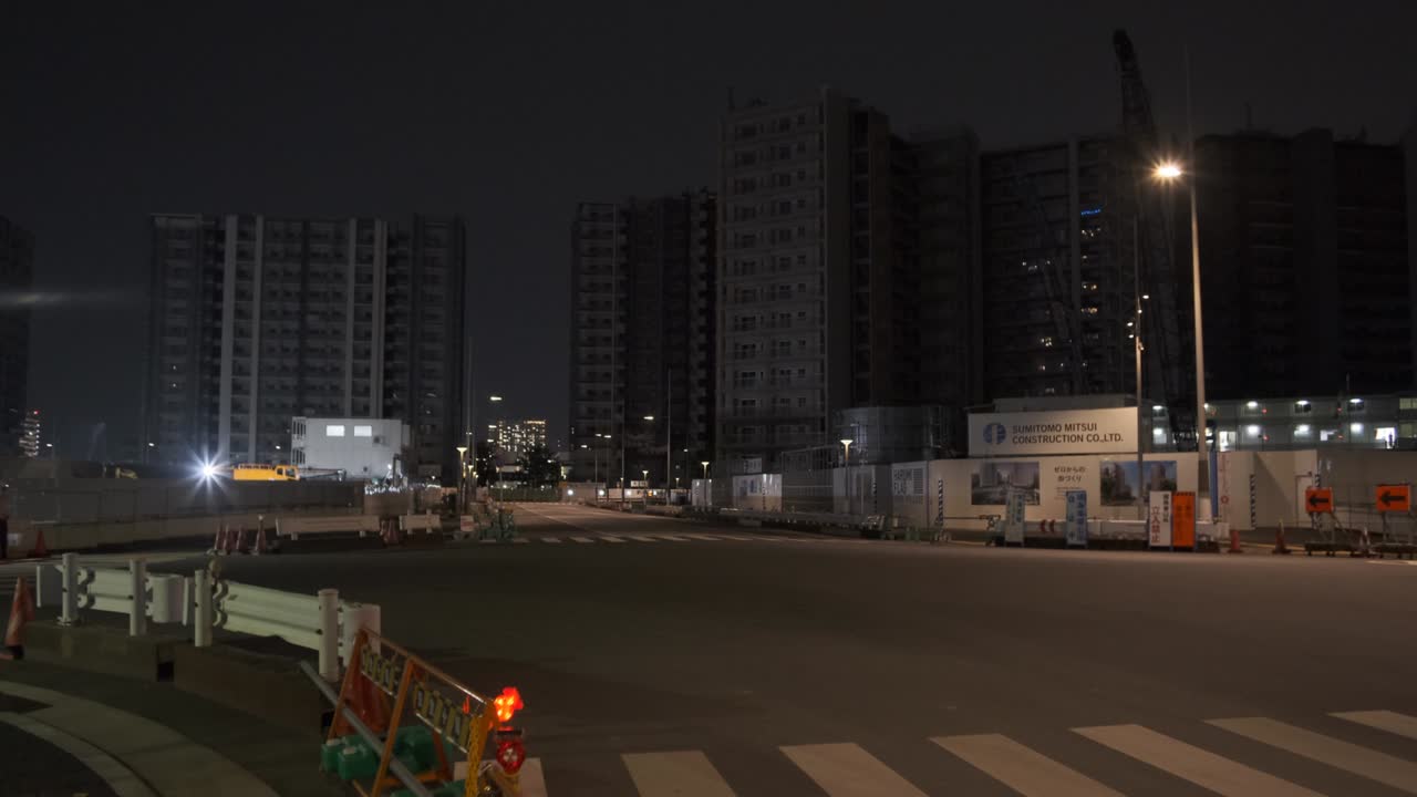 도쿄 하루미 재개발 지역 야간 전망 2022년 6월