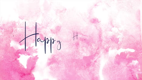 Festive-Happy-Holidays-in-cursive-on-pink-background-creates-warm,-inviting-atmosphere