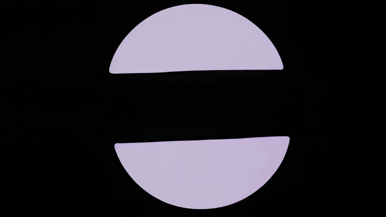 Abstract Animation of Morphing Purple Circles and Lines