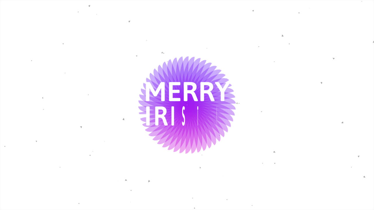 merry christmas with neon purple circles on white gradient