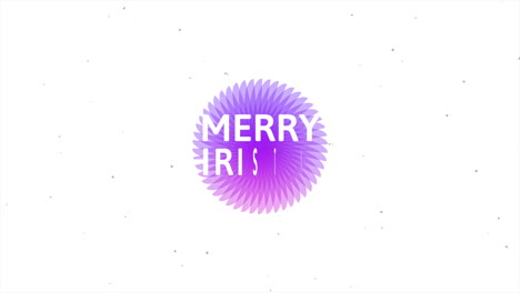 feliz navidad con círculos de neón púrpura en degradado blanco