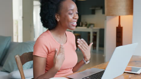 business woman in video call presentation