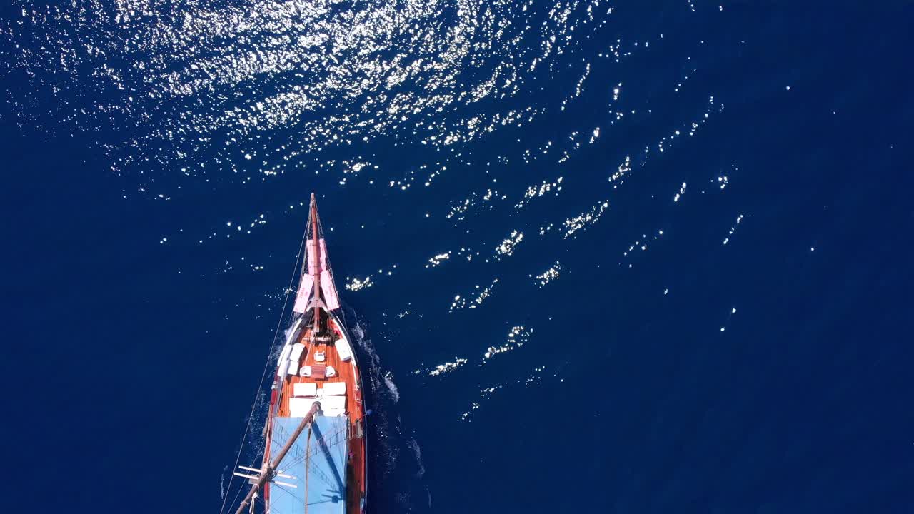 항해 요트 의 공중 사진
