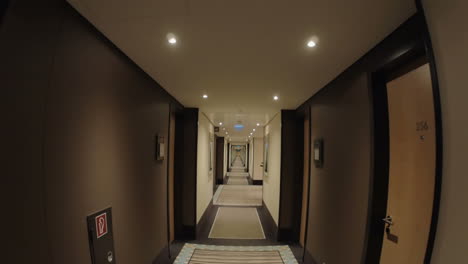 walking through the empty hotel hall