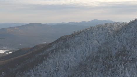 breathtaking mountain scenery in winter - aerial shot