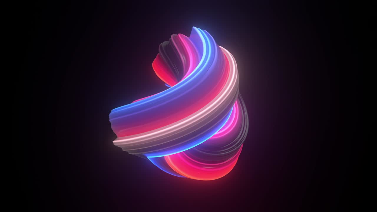 luces de neón curvas 3d bucle sin costuras fondo de animación de forma abstracta nueva calidad movimiento universal dinámico animado imágenes de video colorido fondo negro