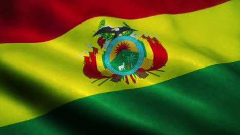 la bandera boliviana ondeando en el viento. la bandera nacional de bolivia. el signo de la animación de bucle sin costura boliviana. 4k