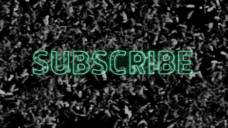 animation of neon subscribe text over textured background