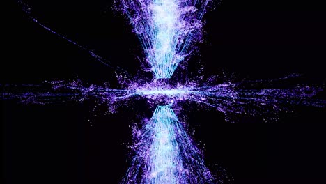 Visual-effects,-VFX,-blue-energy-chord-lines-vertical-on-black-background-3D-animation